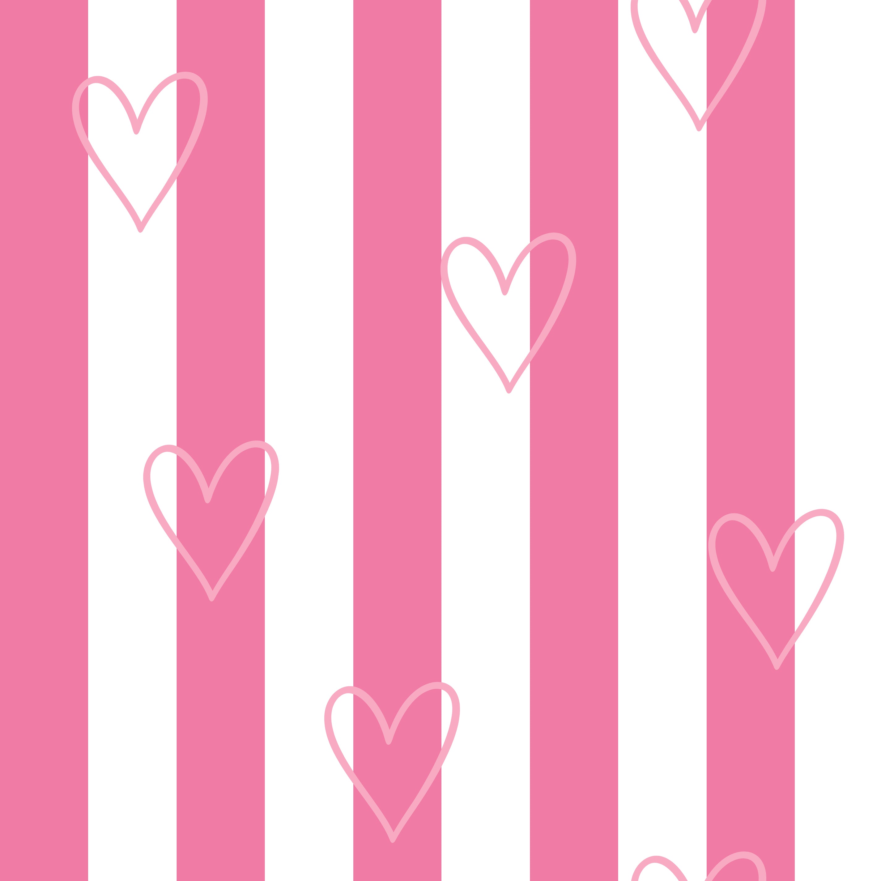 Candy Heart Stripes Wallpaper