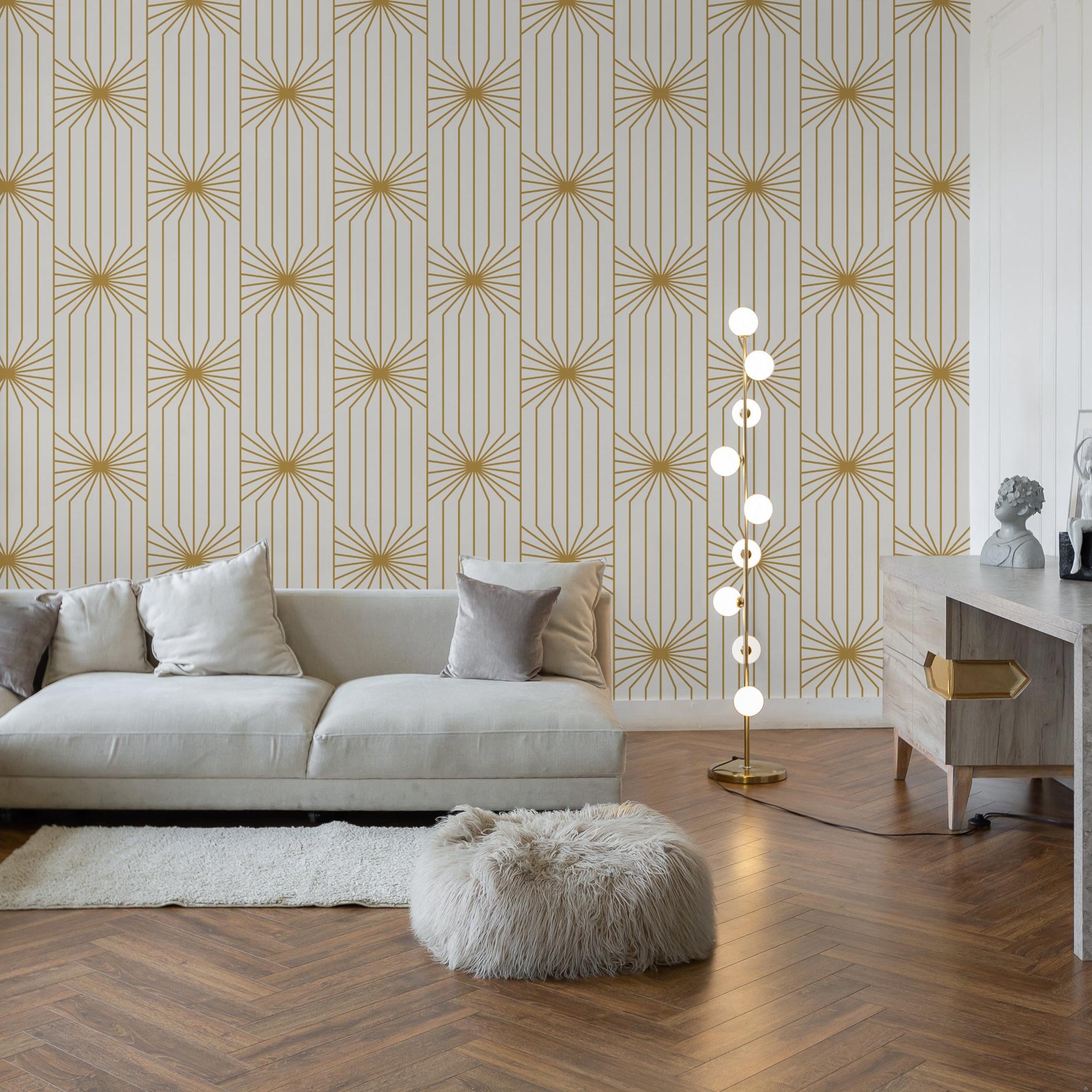 Carraway Wallpaper by Wall Blush SG02 featured in elegantly decorated living room interior
