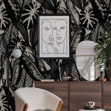 Chloe Wallpaper from The Stefanie Bloom Line in stylishly decorated living room interior.
