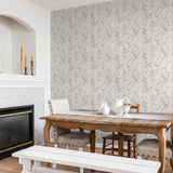 CUT Above The Rest Wallpaper from The Tamra Judge Line in a stylish dining room setting, focusing on wall decor.
