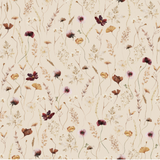 Wall Blush's Dahlia (Tan) Wallpaper displayed in a well-lit room, with clear focus on its floral design.