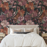 "Edith Wallpaper by Wall Blush featuring floral design in a cozy bedroom setting highlighting the wall decor."