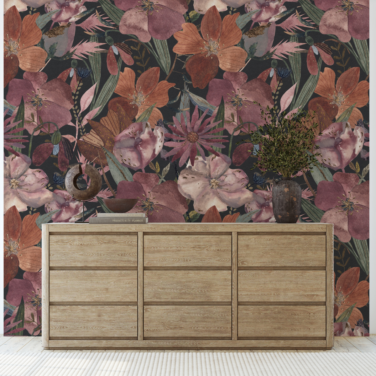 Edith - Moody Floral Wallpaper