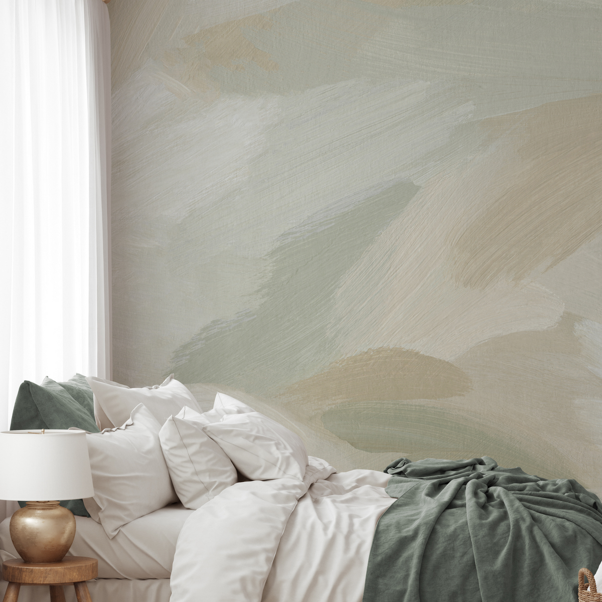 Eleanor - Neutral Abstract Painting Infinity Mural - Peel and Stick ...
