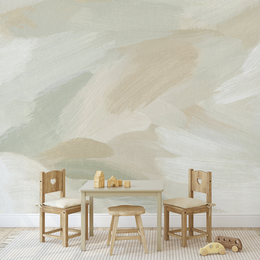 Eleanor - Neutral Abstract Painting Infinity Mural - Peel and Stick ...