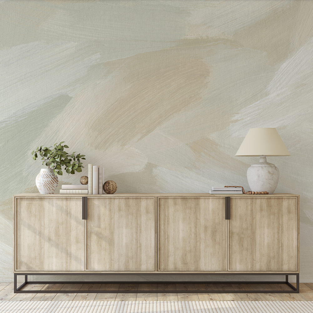 Eleanor - Neutral Abstract Painting Infinity Mural - Peel and Stick ...