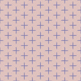 "Elle Wallpaper in pink with blue crosses by Wall Blush, ideal for modern bedroom or living space decor."
