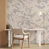 "Esme Wallpaper by Wall Blush featuring in a stylish home office setup, highlighting elegant wall decor."