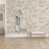 "Esme Wallpaper by Wall Blush in a stylish bedroom showcasing elegant patterns as the main feature."