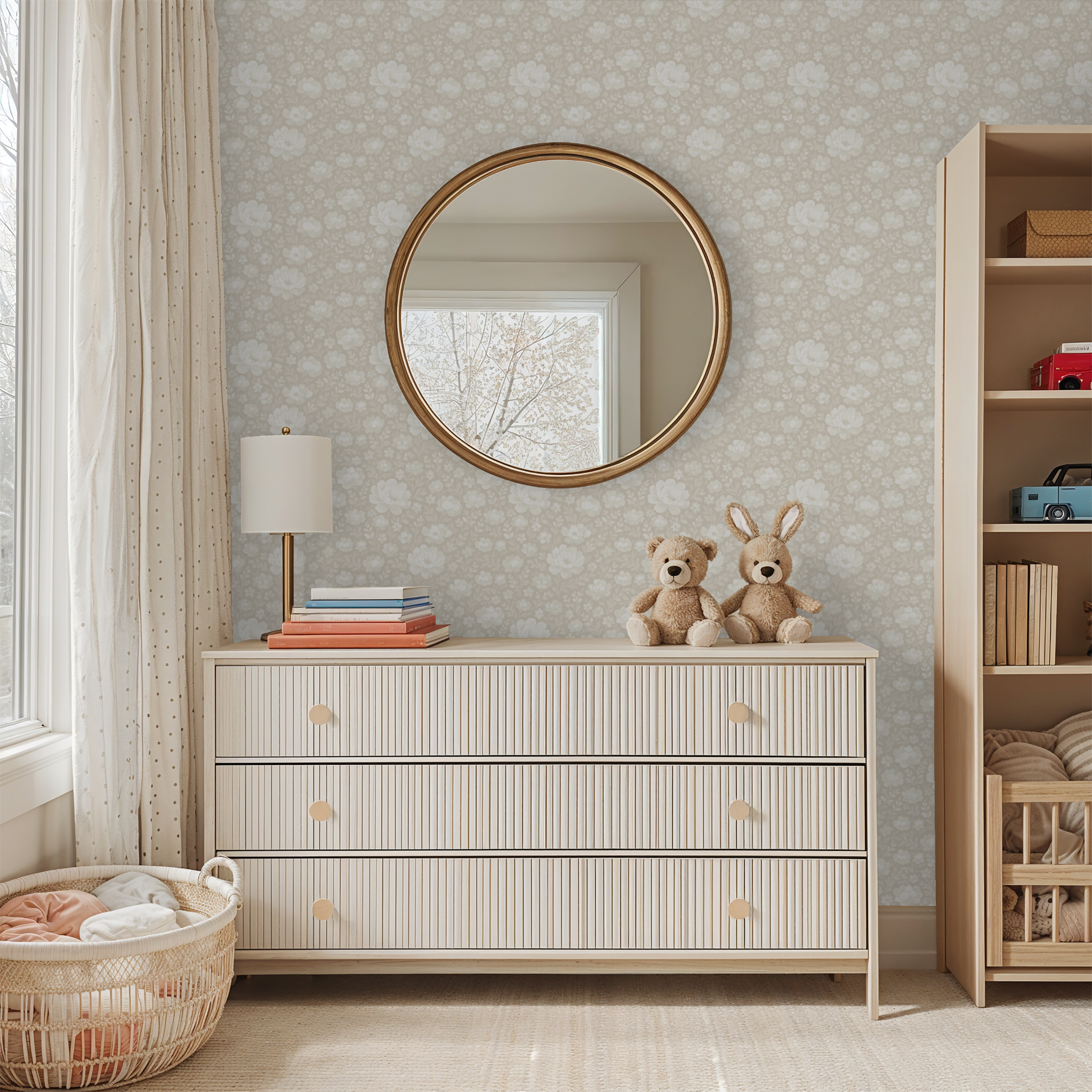 Floriola (Cream) Wallpaper