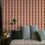"Felicity Wallpaper by Wall Blush in living room with modern sofa and accent wall focus"