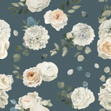 "Wall Blush's Forget Me Not Wallpaper featuring a floral pattern as a focal point in a stylish living room setting."