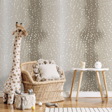 "Wall Blush's Girls Just Wanna Have FAWN Wallpaper in a cozy nursery with whimsical decor accents"