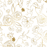 "Wall Blush's Golden Hour Wallpaper featuring elegant floral design in a living room setting, highlighting a chic decor ambiance."