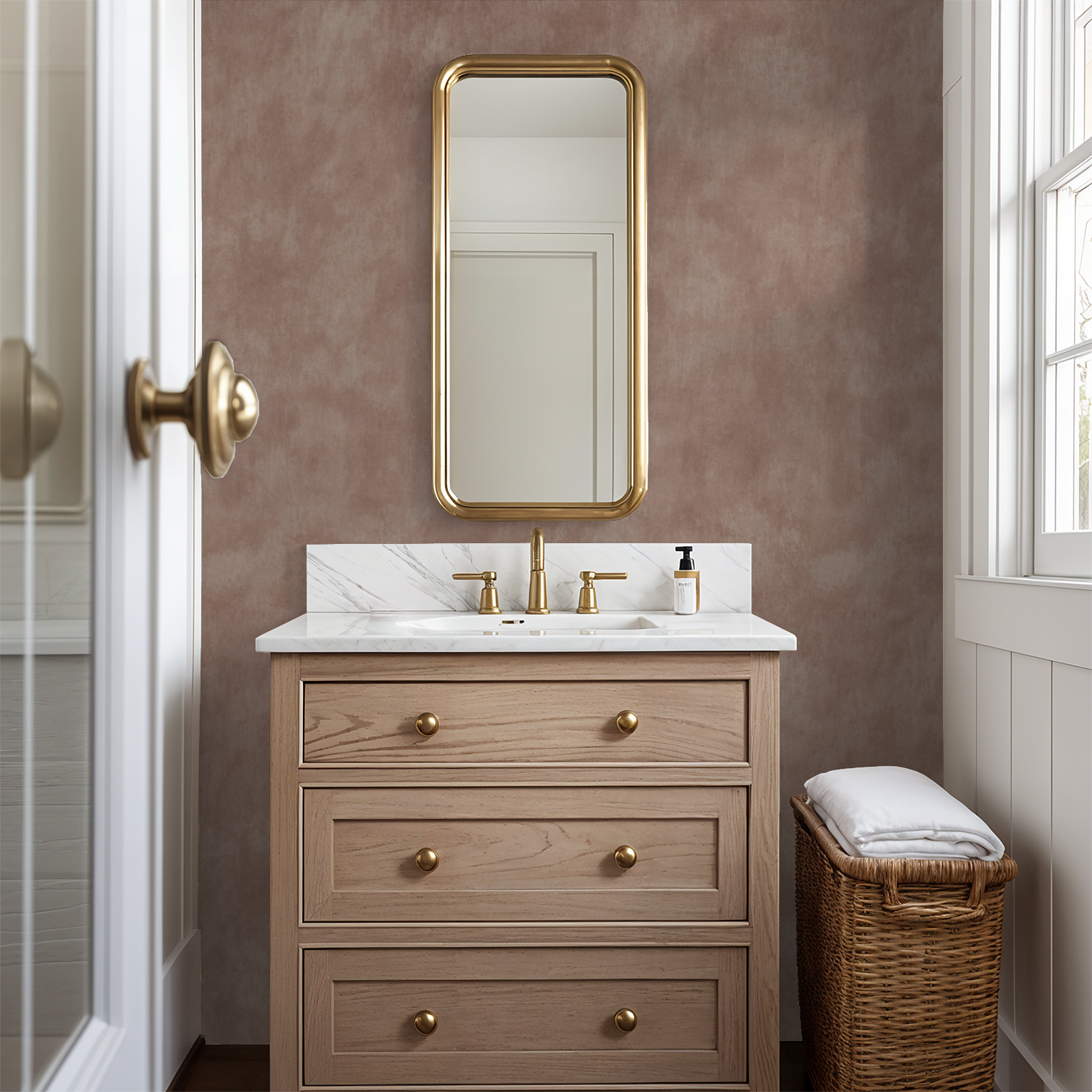 Limewash (Mauve) Wallpaper - 8 FT H X 10 FT W Peel and Stick