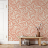 "Lena Wallpaper by Wall Blush in stylish living room, with focus on the elegant wall pattern decor."