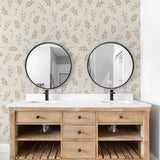 Lottie Wallpaper by Wall Blush SG02 in a modern bathroom focusing on elegant wall design.
