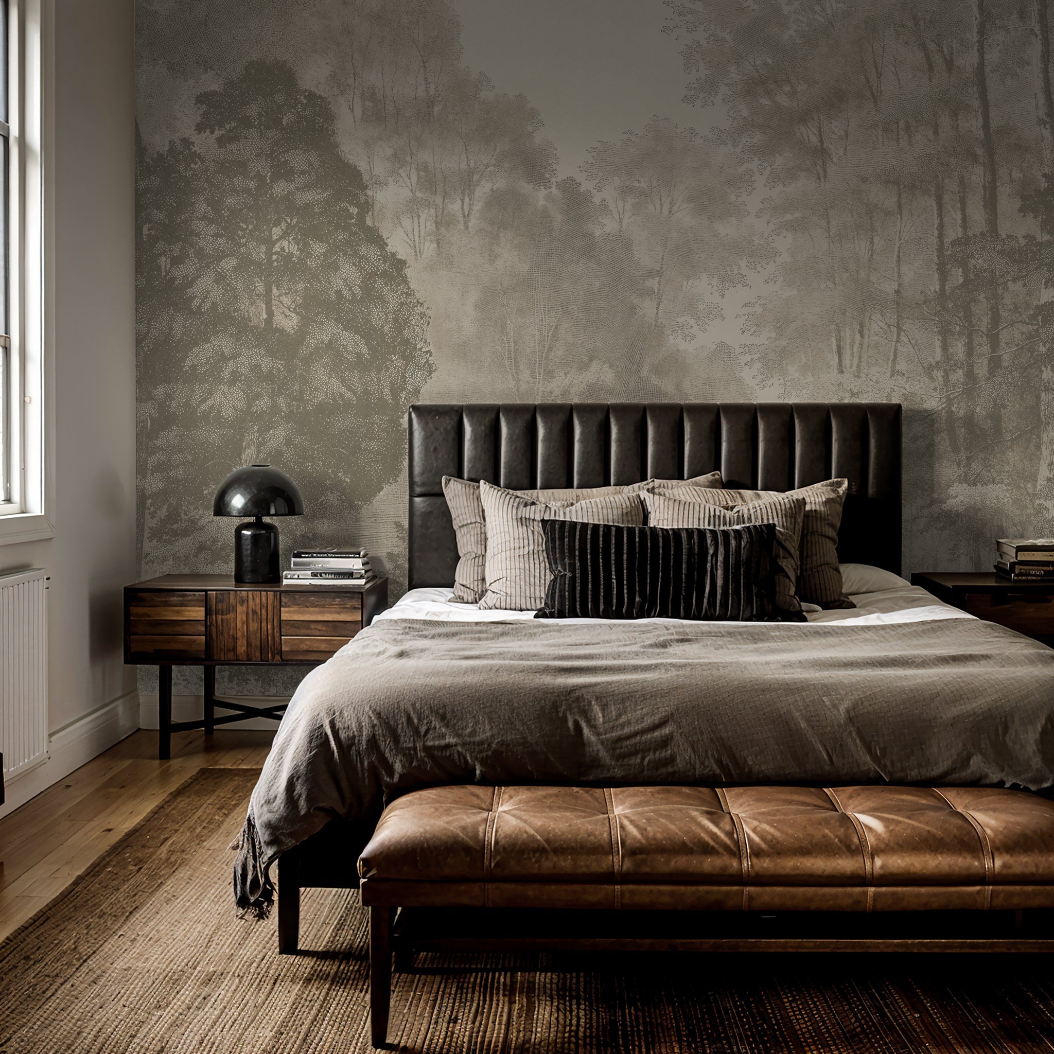 Misty Glens Wallpaper - 8 FT H X 17 FT W Traditional