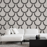 "Elegant Wall Blush Pearl Wallpaper in a modern living room, showcasing stylish interior design and decor focus."