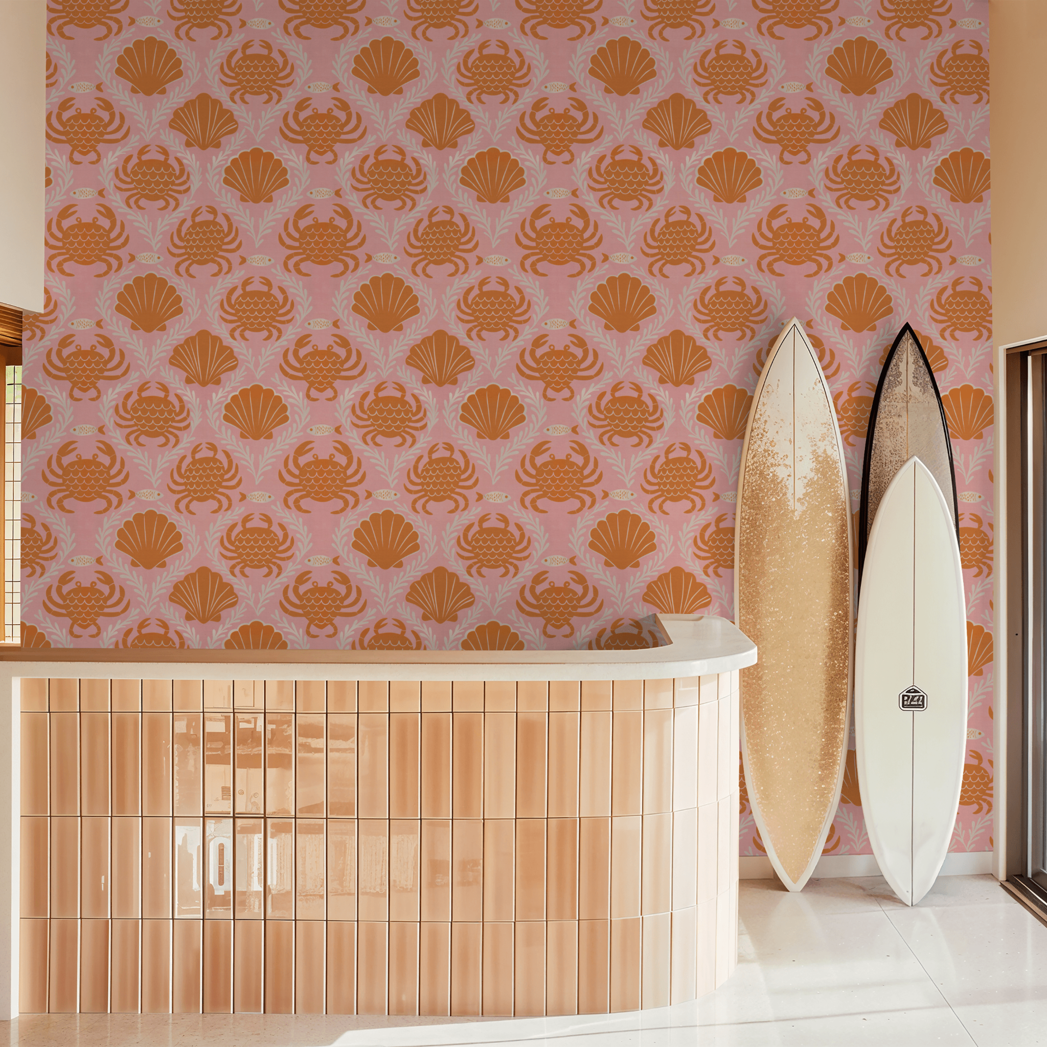 Pink Harbor Docks Wallpaper