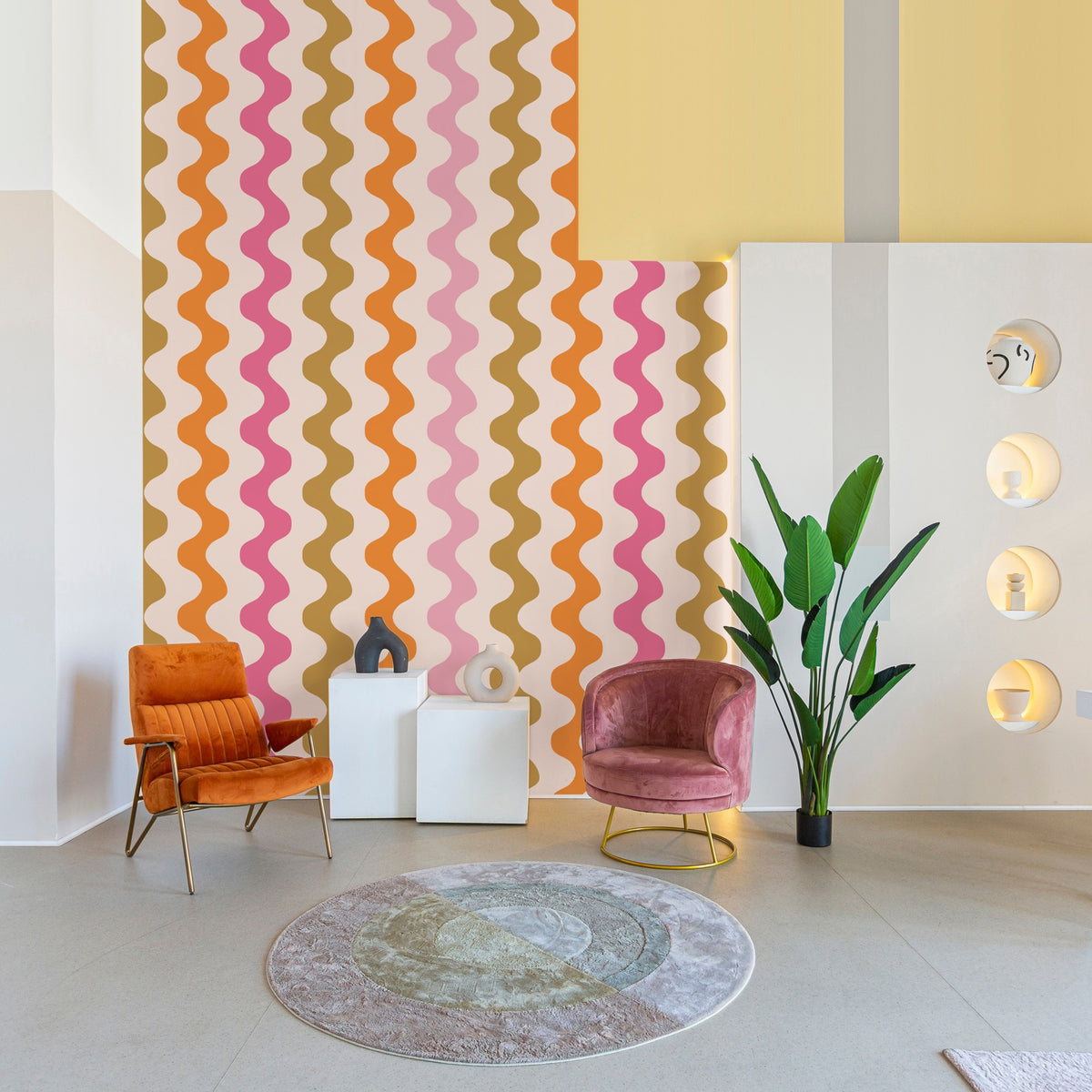 Polly - Retro Wavy Wallpaper