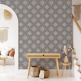 "Wall Blush Reality Star (Blue) Wallpaper in stylish entryway with decor accents, highlighting elegant design."