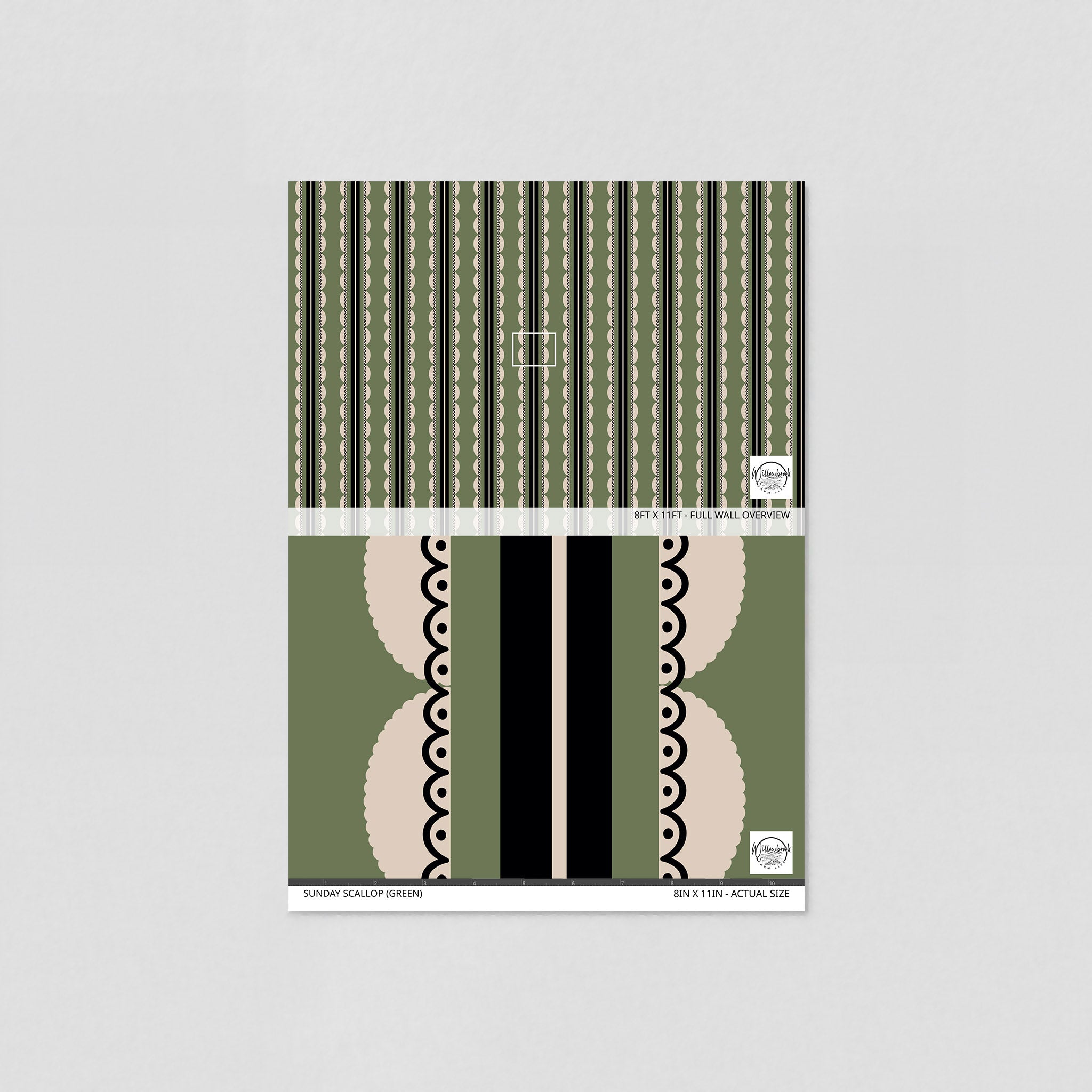 Sunday Scallop (Green) Wallpaper