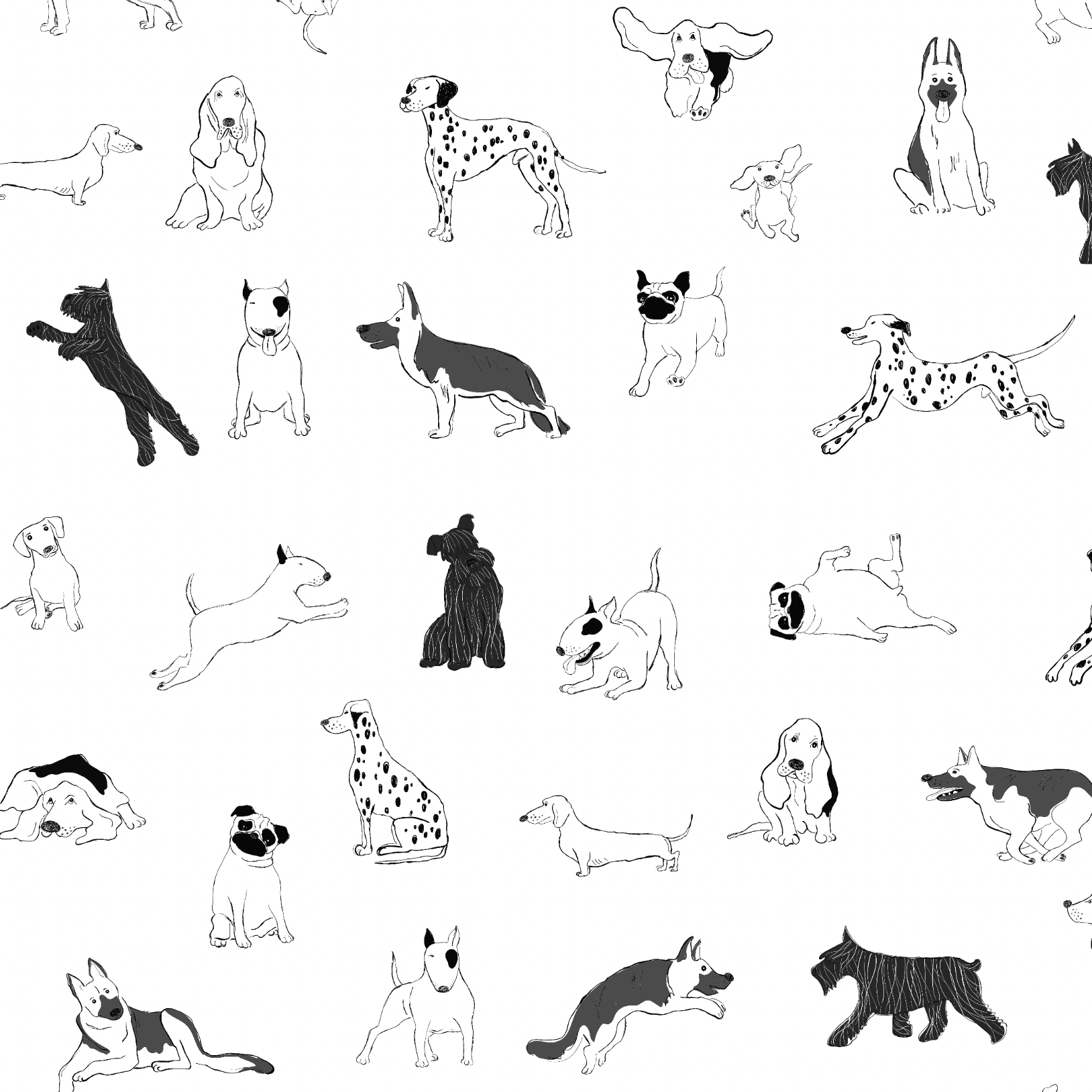 Puppy Love Wallpaper - 8 FT H X 13 FT W Peel and Stick