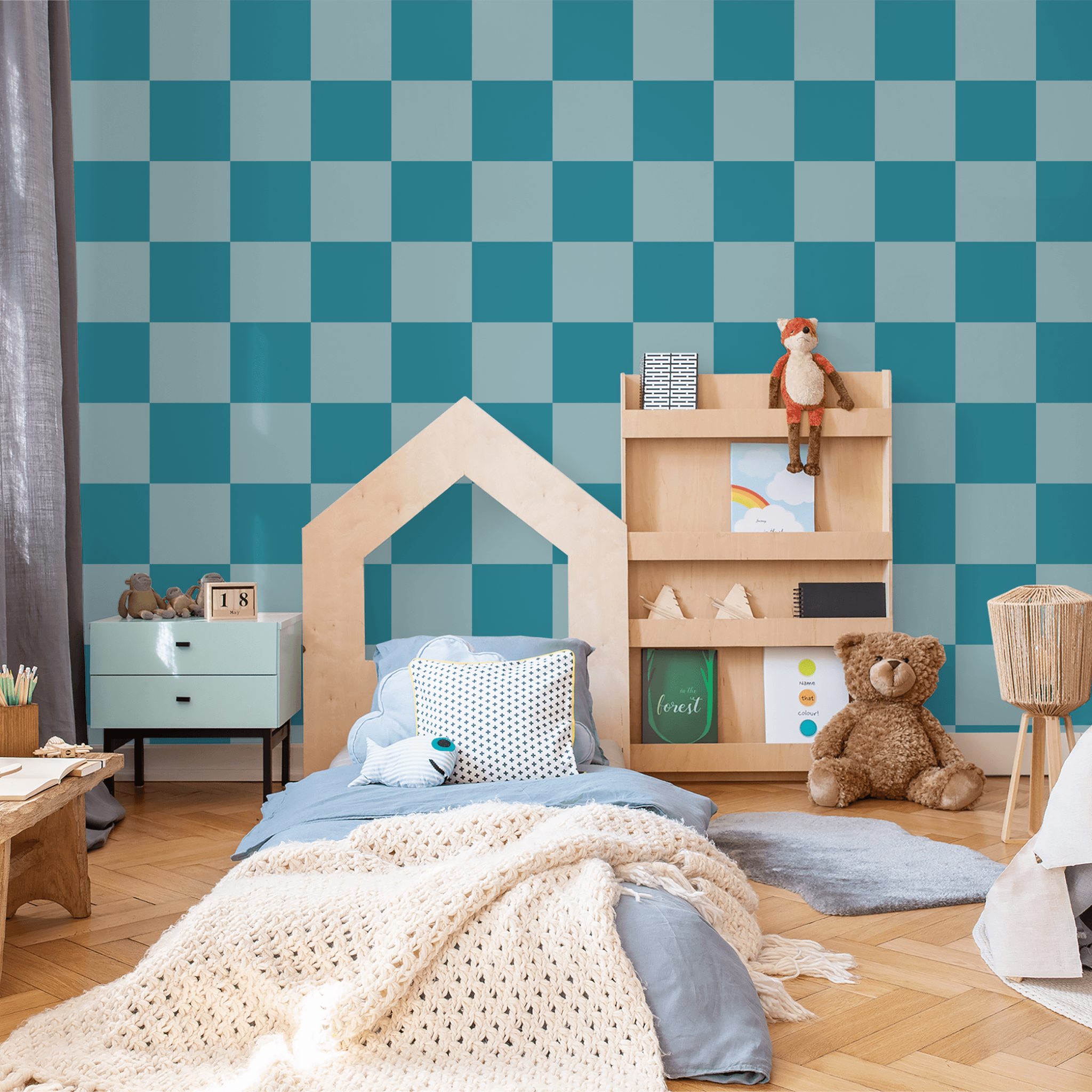 Simply Checker (Blue) Wallpaper