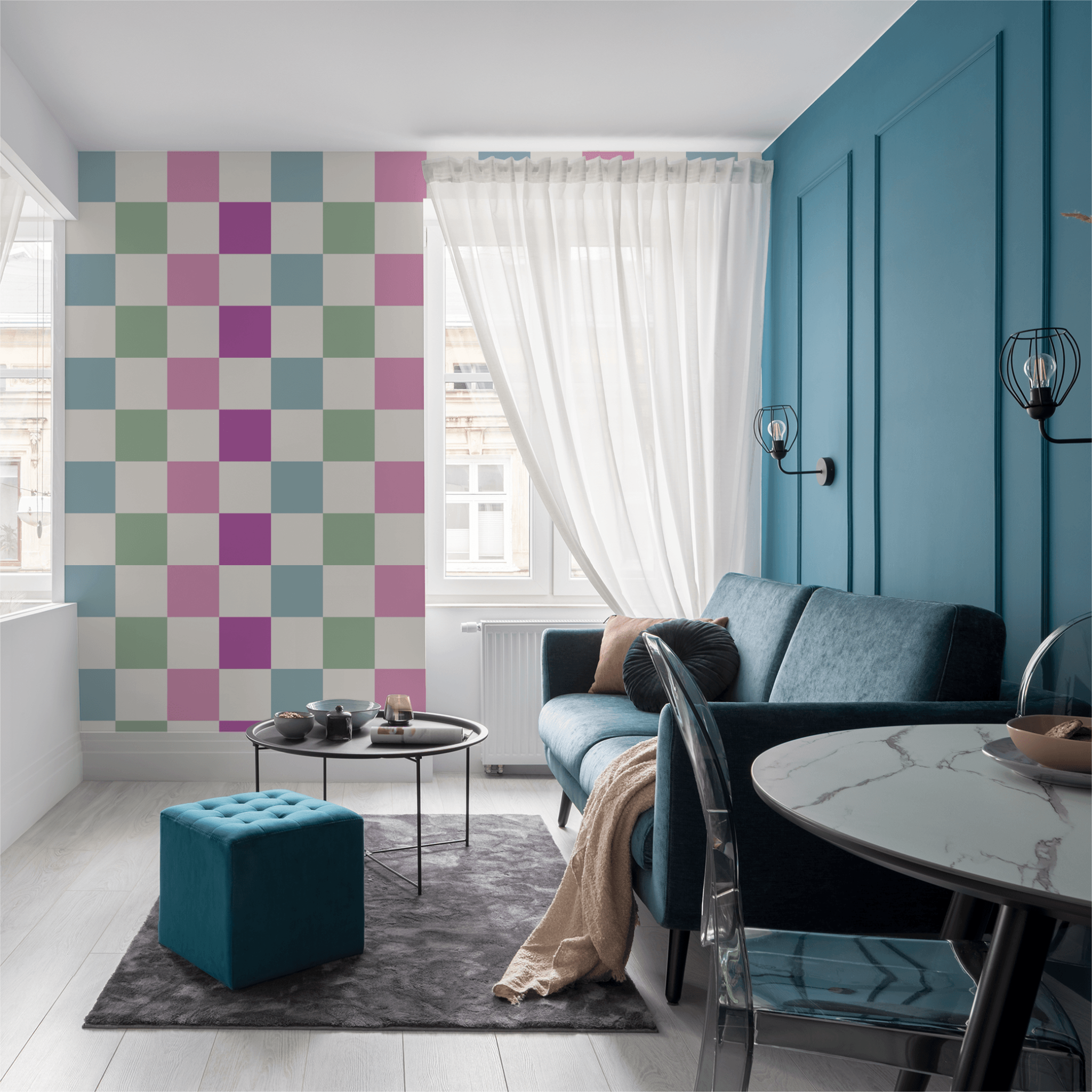 Simply Checker (Multicolored) Wallpaper