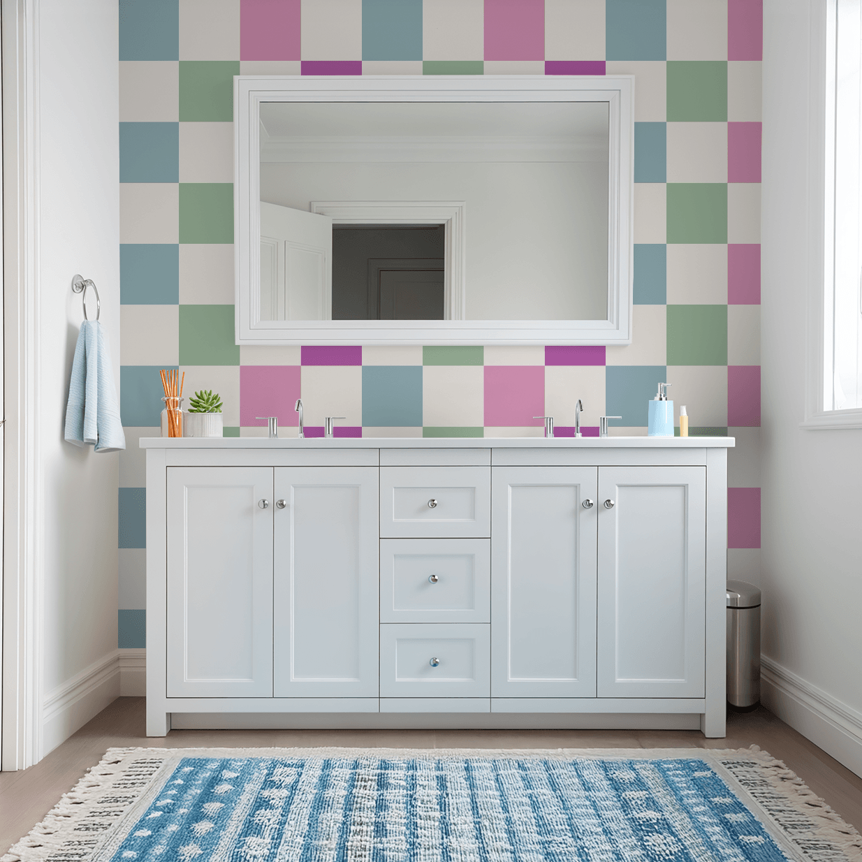 Simply Checker (Multicolored) Wallpaper