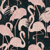 "St. Croix Wallpaper with pink flamingos by Wall Blush, perfect for enhancing a bedroom's decor focus."
