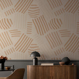 Sugar Sugar Wallpaper by Wall Blush SG02 in a stylish living room, highlighting the patterned wall decor.
