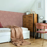 Sun Kissed Wallpaper by Wall Blush featured in modern bedroom decor, accenting stylish interior design.
