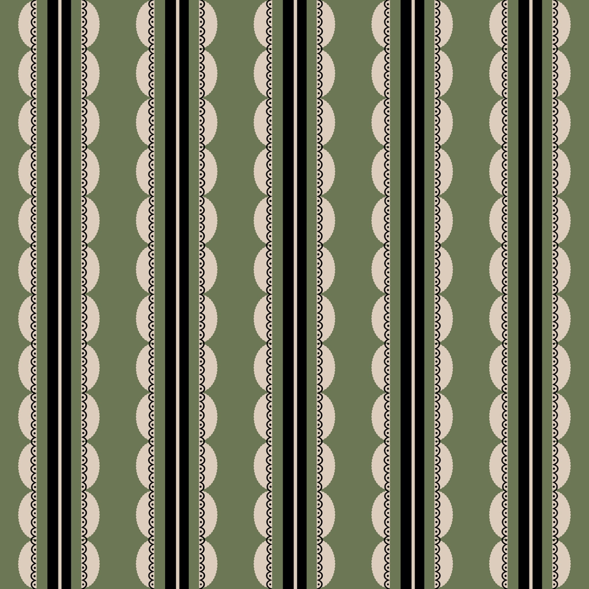 Sunday Scallop (Green) Wallpaper