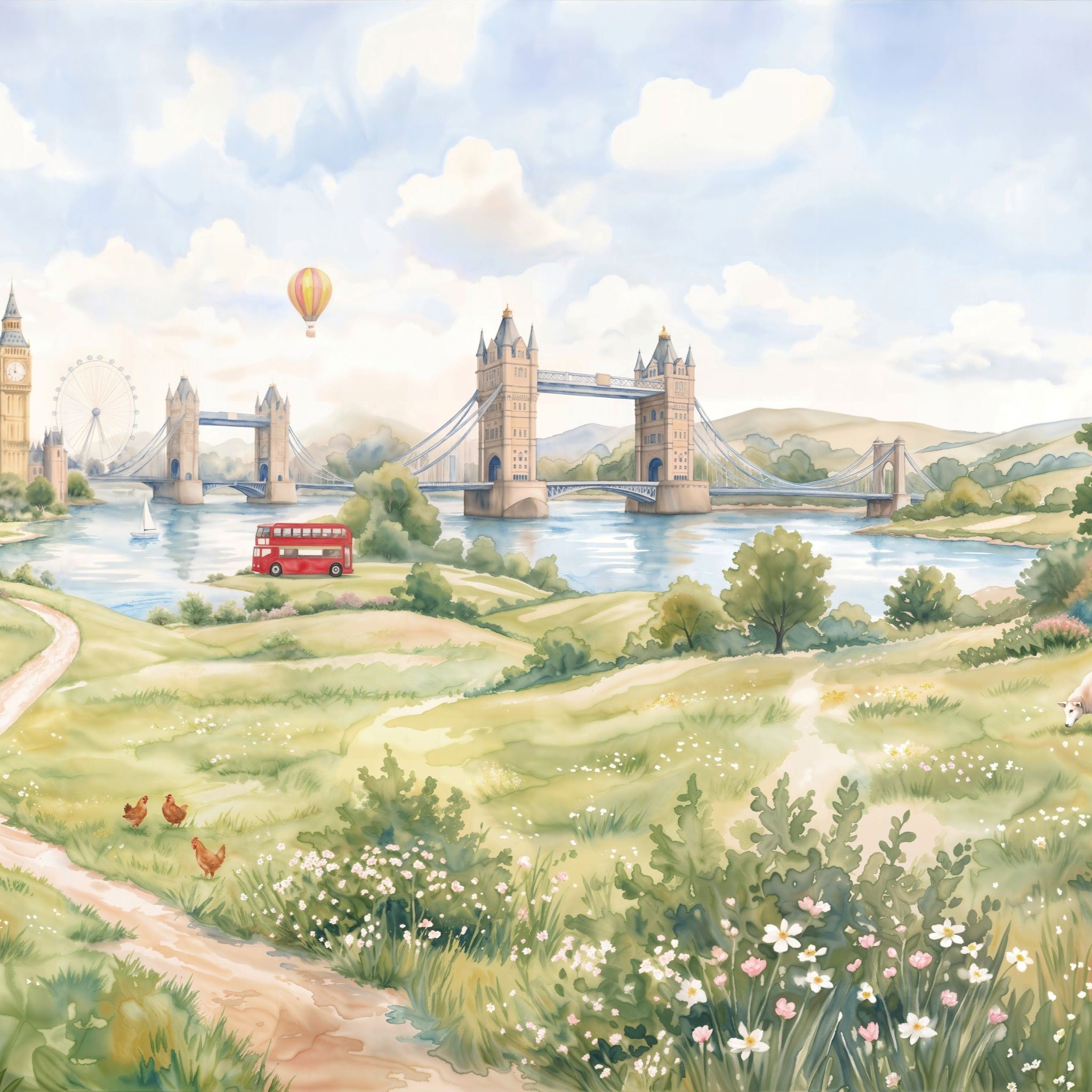 Tower Bridge Meadow Wallpaper
