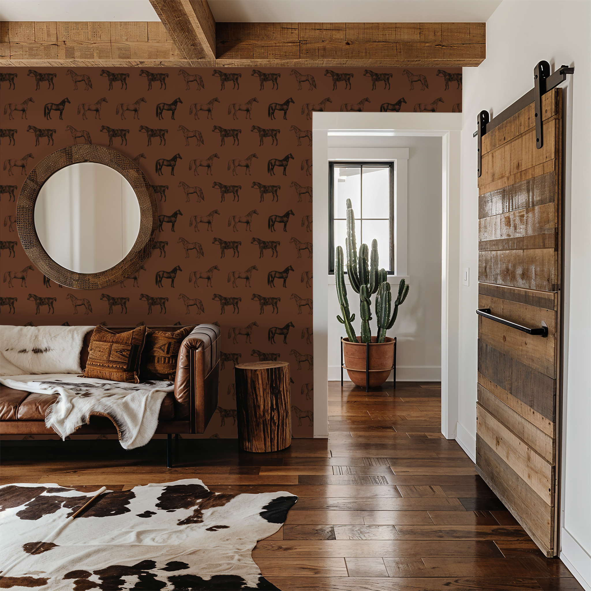 Willowbrook at Dusk (Rust) Wallpaper - 4 FT H X 16 FT W Traditional