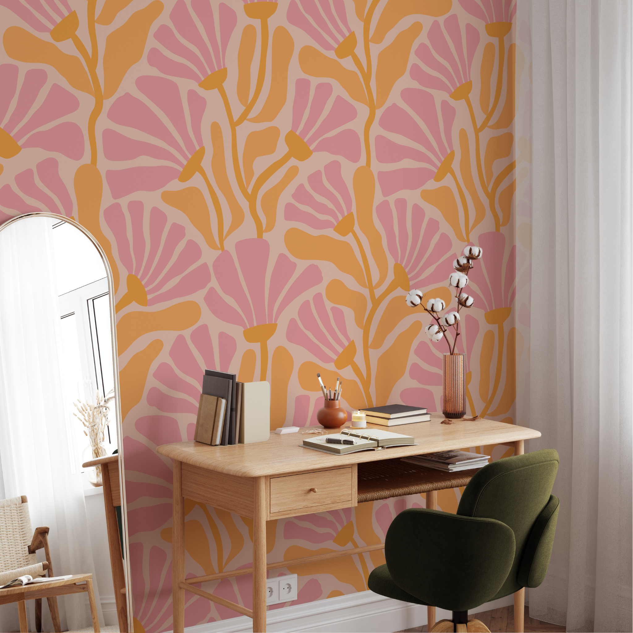 Willow Wallpaper - 14 FT H X 24 FT W Traditional