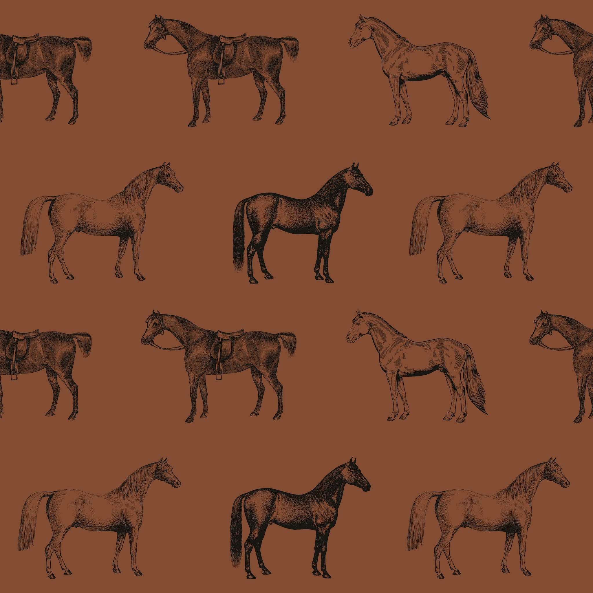 Willowbrook at Dusk (Rust) Wallpaper - 4 FT H X 16 FT W Traditional