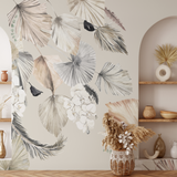 "Your Biggest Fan Wallpaper by Wall Blush in modern living room, botanical design focus"