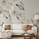 "Wall Blush's Your Biggest Fan Wallpaper featured in a cozy living room setting, highlighting the elegant wall decor."
