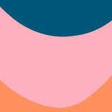 I'm sorry, but it seems there has been a mistake. The image you provided does not depict a room or wallpaper. Instead, it is a graphic with abstract shapes in pink, coral, and navy colors. Please provide the correct image, and I will gladly help you create an appropriate alt text for SEO purposes.
