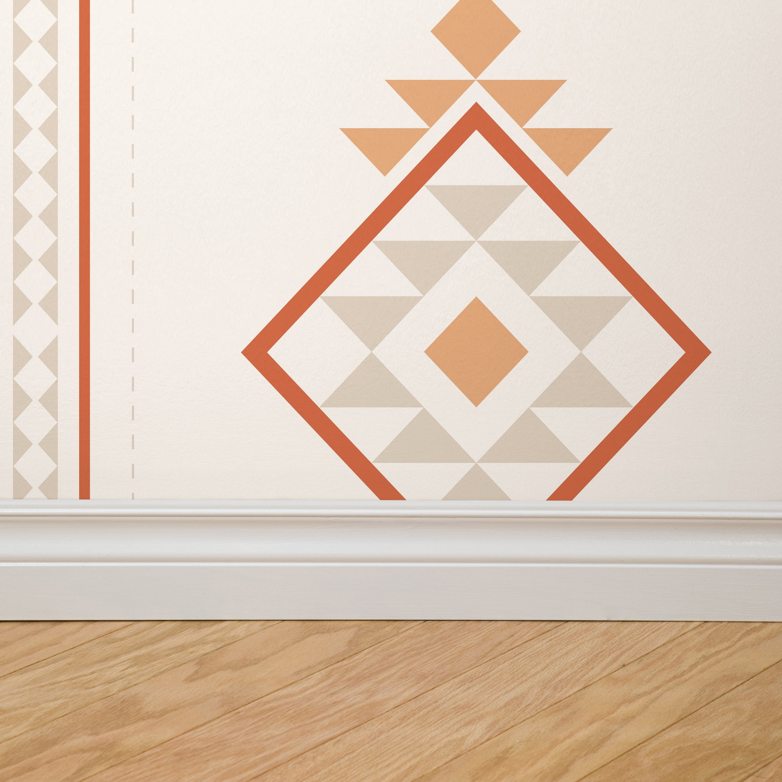 Baize Willow Medium (Orange & Cream) Wallpaper