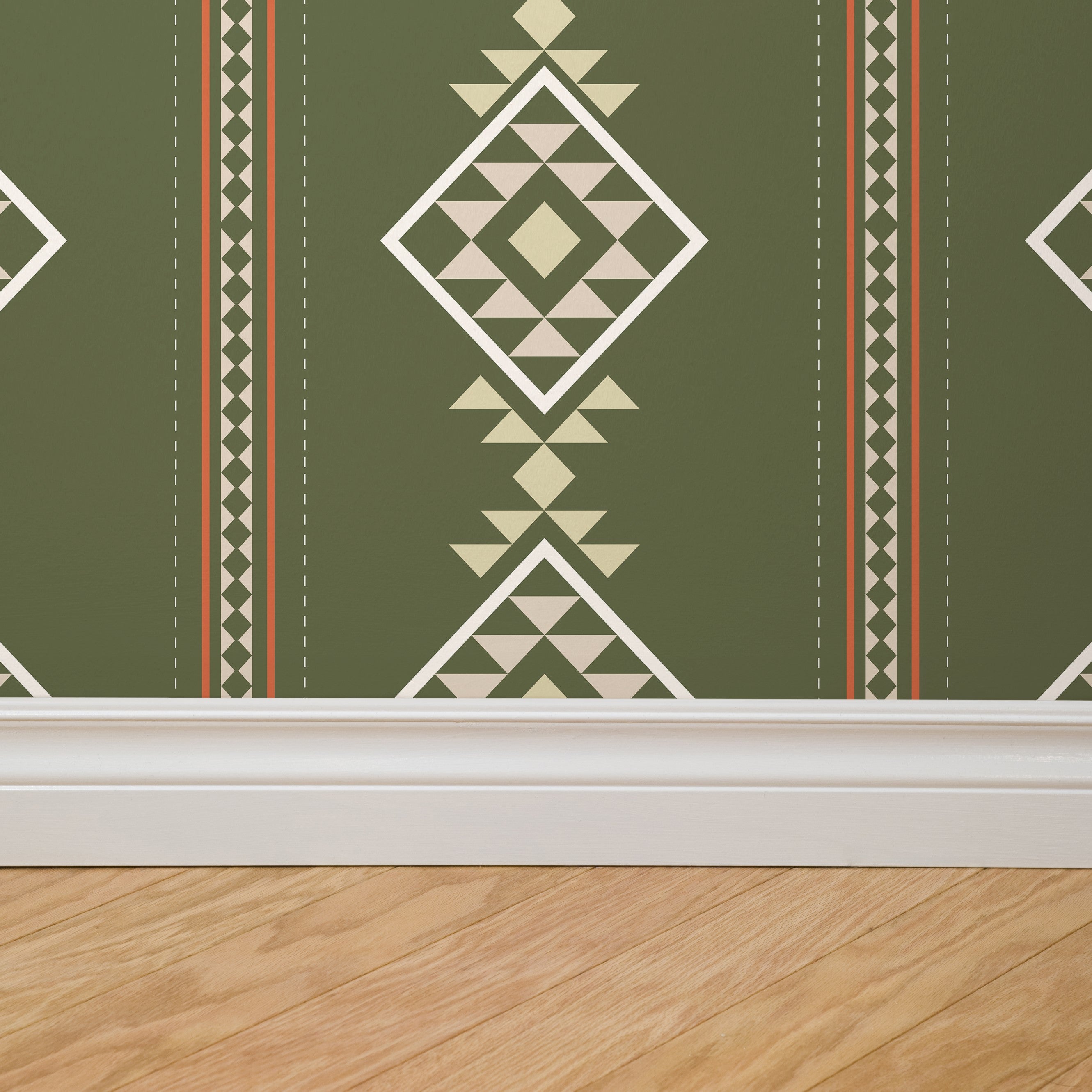 Baize Willow Small (Green) Wallpaper