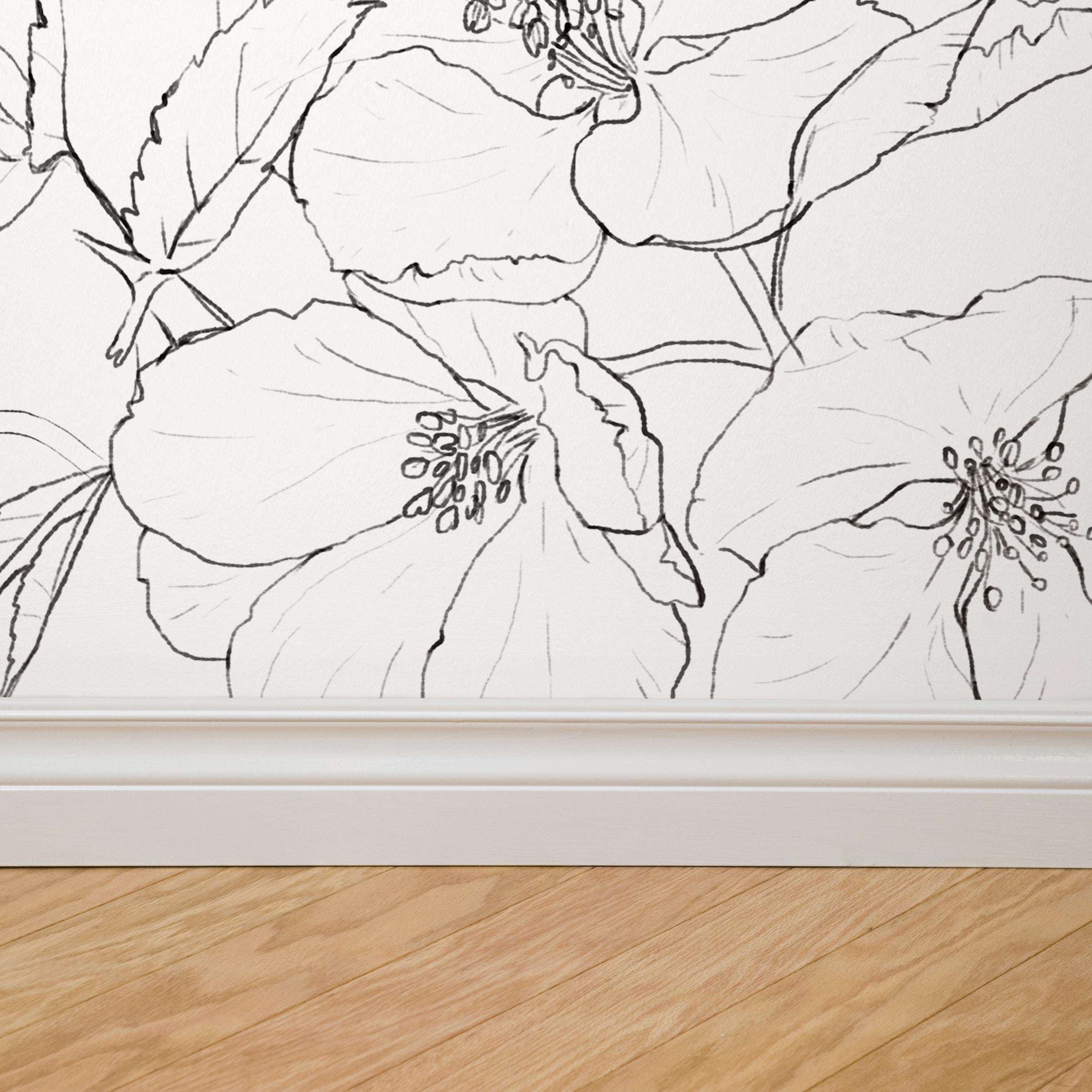 Lined Meadow Wallpaper - 8 FT H X 16 FT W Luxe Peel and Stick