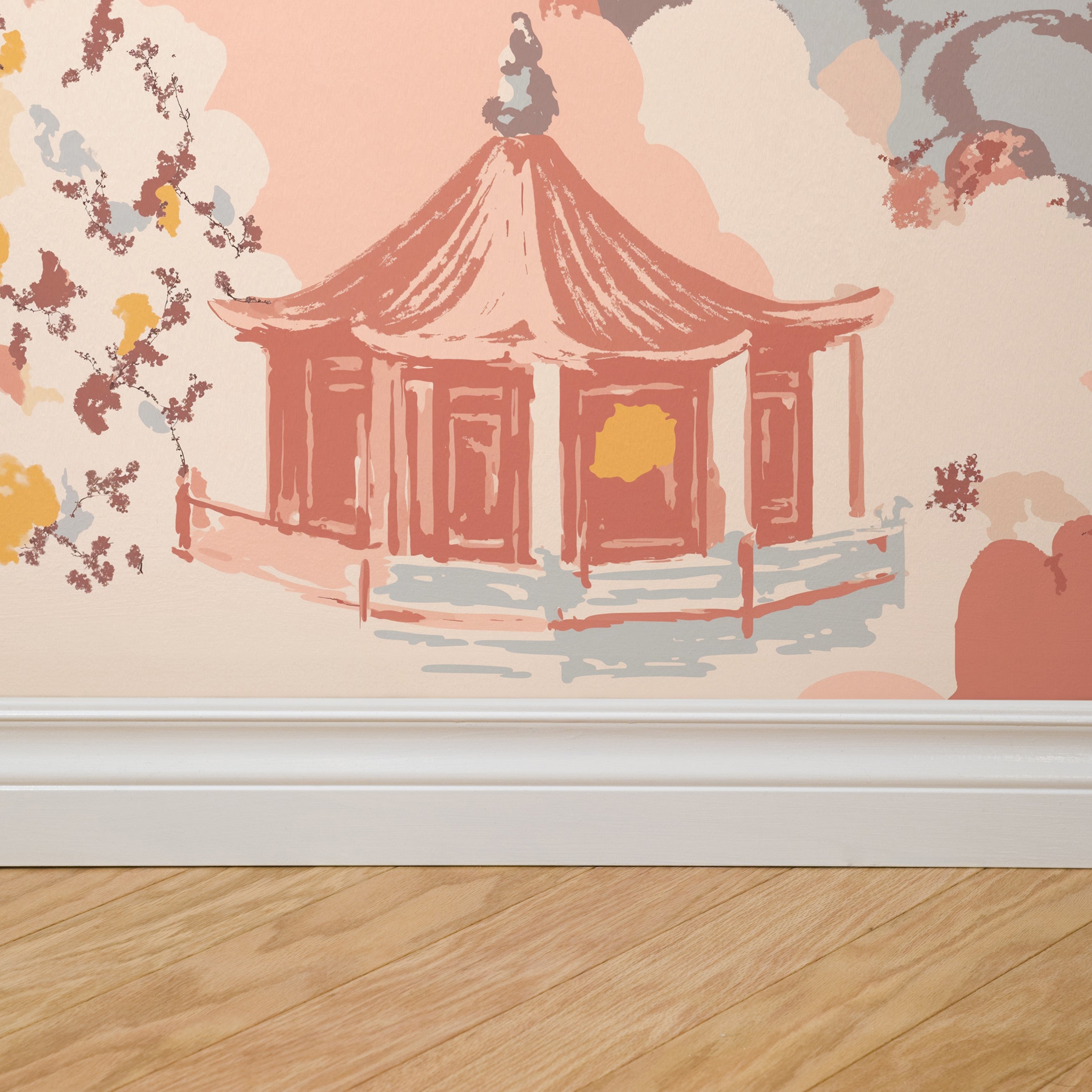 Blossoming Bungalows Wallpaper