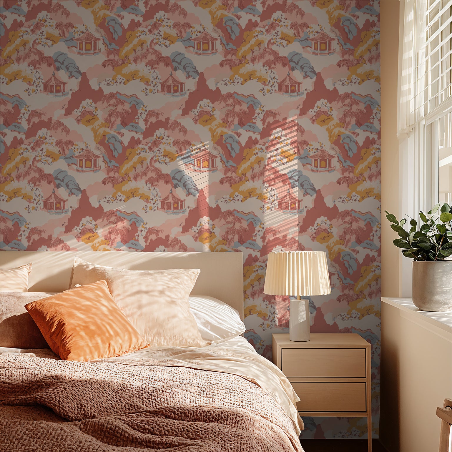 Blossoming Bungalows Wallpaper