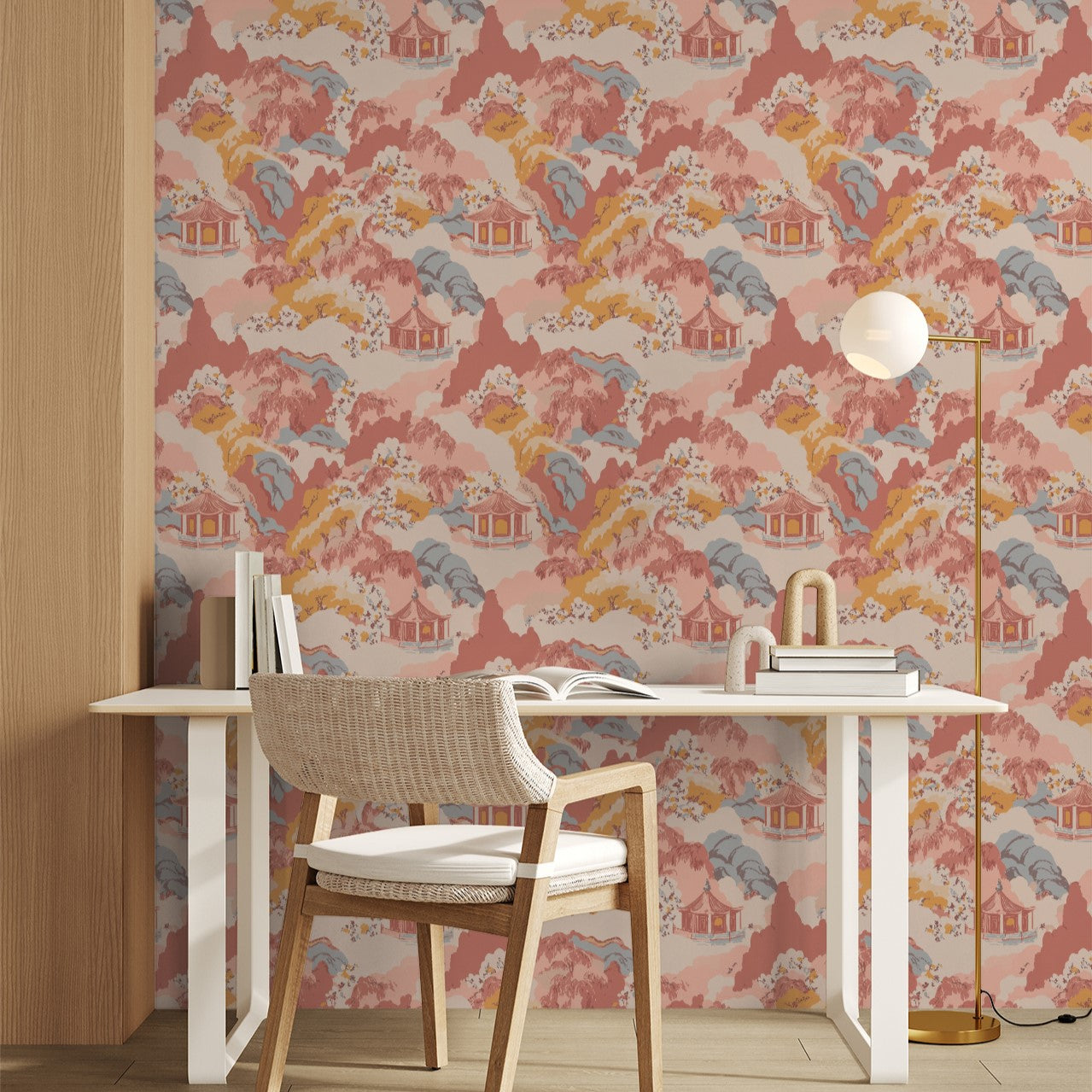 Blossoming Bungalows Wallpaper