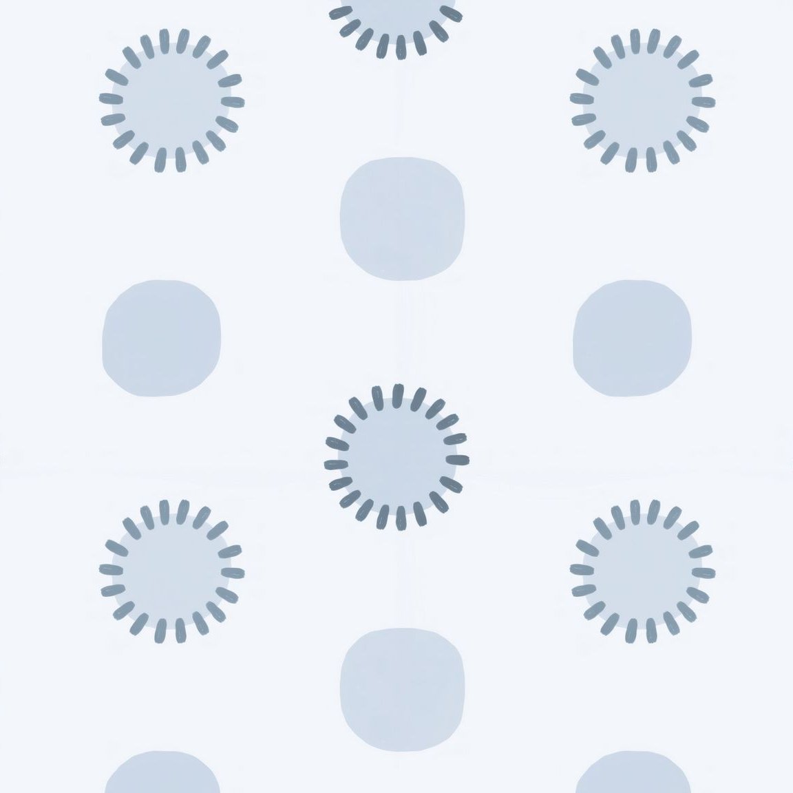 Blue geometric wallpaper with circles and sunburst pattern