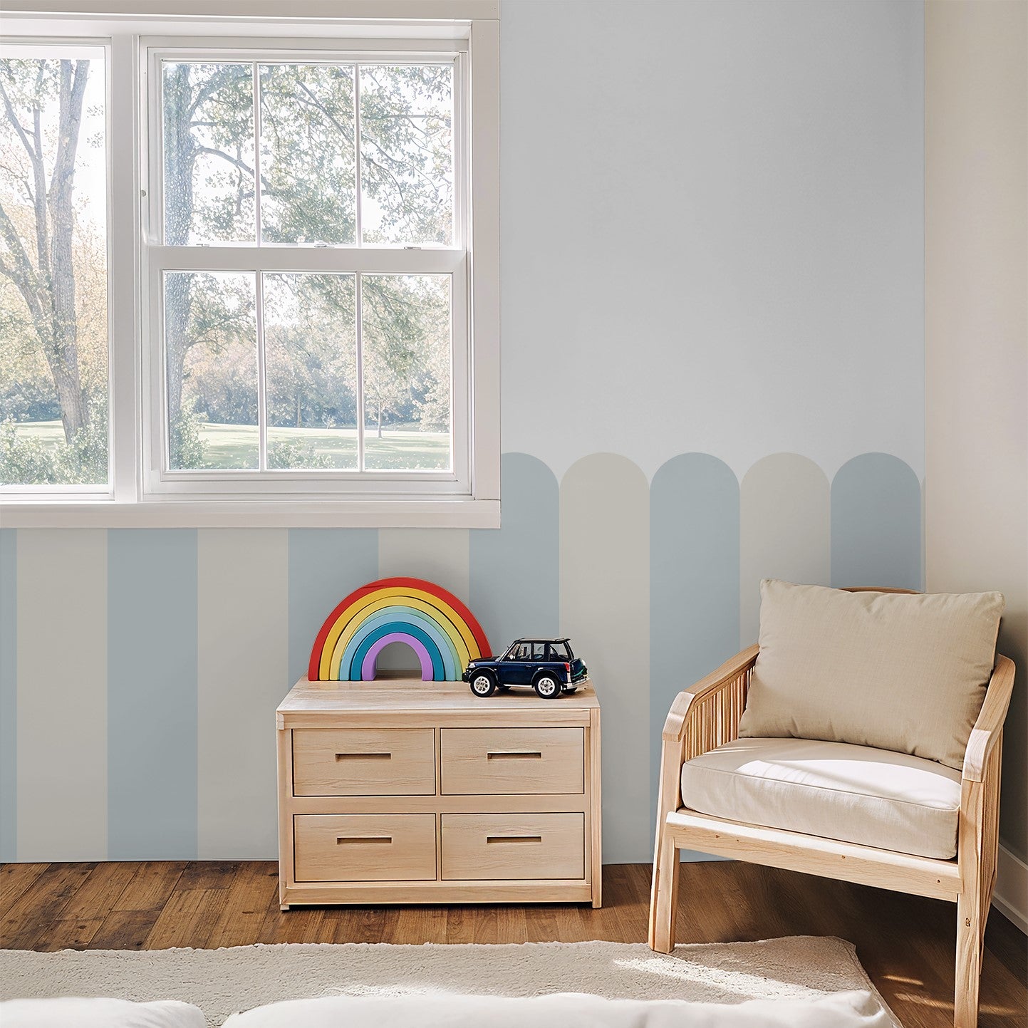 Playful Pickets (Light Blue) Wallpaper